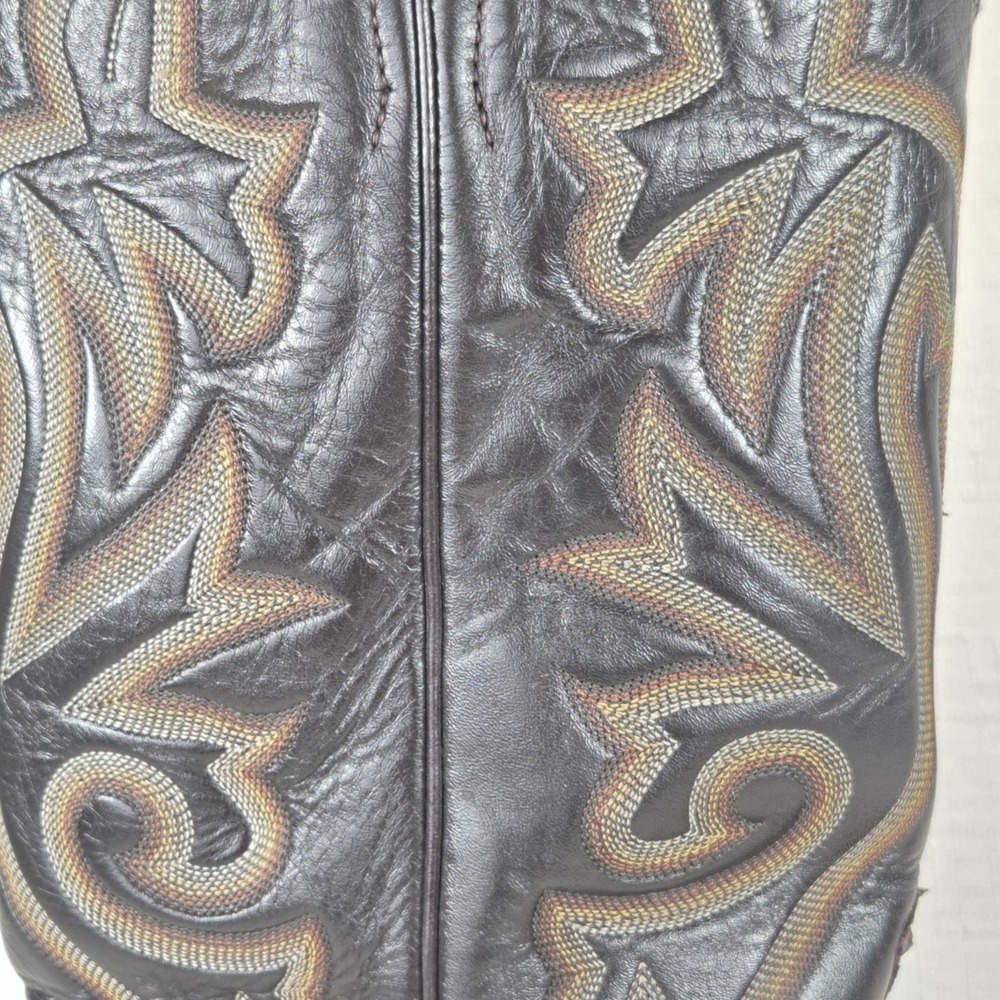 Justin Lizard Skin Brown Leather Western Cowboy Boots Men's 9.5 EE USA #8353 - Picture 5 of 15